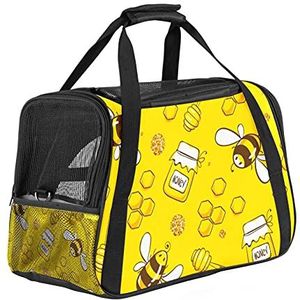 Pet Travel Carrying Handtas, Handtas Pet Tote Bag voor kleine hond en kat Cute Bee Yellow