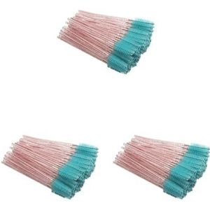3 set van 50 stuks wimperborstel Valentijnsdag zoete haren wenkbrauw pincet verwijdering tool wimpers clip wenkbrauwborstels roze staaf/donkergroen