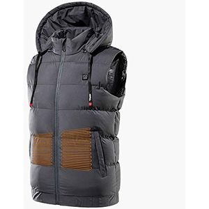 Verwarmde jassen, USB Elektrisch 9 Zone Verwarmingsvesten Warmer Pad Wandelen Warm Outdoor Doek Verwarmd Camping Vest Met Capuchon Thermische Waterdichte Jas,Blauw,L(Gray,XXL)