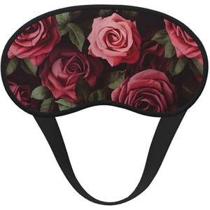 Rozen Achtergrond Slaapmasker voor Vrouwen Meisjes Mannen Zacht Comfortabel Oogmasker met Verstelbare Riem Verduisterende Oogslaap Schaduw Cover voor Reizen Yoga Nap Shift Work