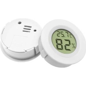 Mini Ronde LCD Digitale Thermometer Hygrometer Koelkast Vriezer Tester Temperatuur Tester Sensor Vochtigheidsmeter Detector Nauwkeurige Monitor(White)