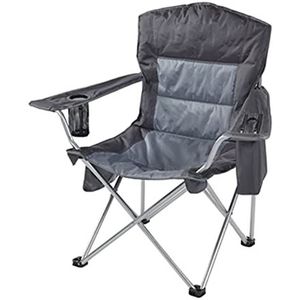 Outdoor Stoelen Campingstoel Klapstoel Opvouwbare Camping Stoel Draagbare Kamp Stoel Met Draagtas Zitvlak Katoen Verstelbare Armsteun Bekerhouder Klapstoelen Kampeerstoelen (Color : Gray)