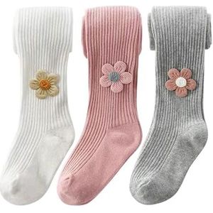XPXGMT 3paar Geborduurde Dieren Katoenen Meisjes Maillots Panty's Slipje Kousen Hoge Swaliteit 3-5 jaar