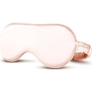 Desmend Zijden Oogmasker voor Slapen Anti Rimpel Huidvriendelijk Zwart Uit 22 Momme Lichtroze