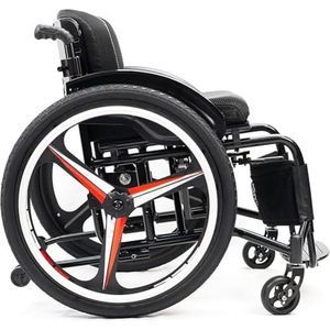 PA-DABAOO Opklapbare Sportrolstoel, Ultralichte Rolstoel Van Aluminiumlegering, Zelfrijdende Sportrolstoel, Geschikt Voor Mensen Met Beperkte Mobiliteit,Seat width 40cm white