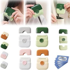 XINGKALONG Tondeuse voor kinderen, 2-in-1 dubbelzijdige haartrimmer met stofdichte hoes, verstelbare handmatige kam, verwisselbare messen voor dunner worden, knippen en stylen van haar (4 stuks)