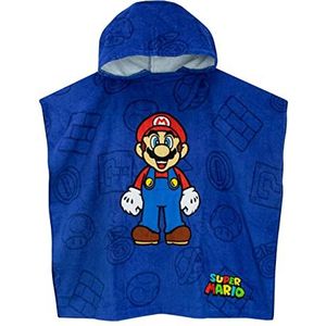 SUPER MARIO BROS Jongens Gamen Hooded Handdoek Poncho Zwemkleding voor kinderen One Size Blauw