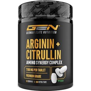 L-arginine + L-citrulline Ultra tabletten - 300 tabletten met 1100 mg - Hooggedoseerde combinatie van L-arginine base en L-citrulline malaat 2:1 - Vegan