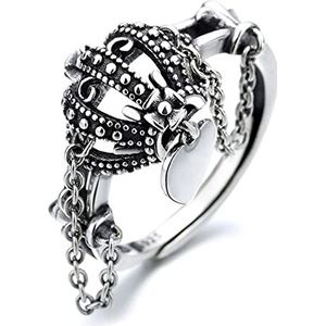 verstelbare ringen voor vrouwen925 sterling zilver Duimringen for dames zilver, ringen for dames holle kroon met ketting trouwringen maat verstelbaar
