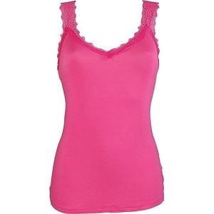 Miss Rouge Top, top met kant, fuchsia, Eén maat