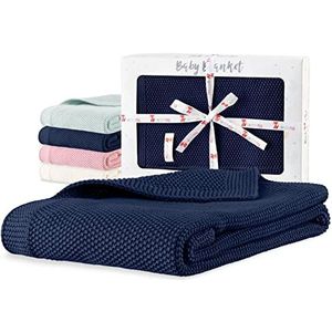 Sweety Fox - Babydeken Jongen en Meisje 80 x 100 cm - 100% organisch katoen - Marineblauwe Kinderdeken - Perfecte Baby Accessoire - Mooie nieuwe Baby Gift Meisje en Jongen