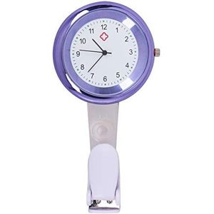 Verpleegkundige Horloge Stethoscoop Verpleegkundige Horloge Clip Dokter Zakhorloge Dokter Horloge Verpleegkundigen Fob Horloges Voor Vrouwen Clip Horloge Mens Clip-on Pin Paars