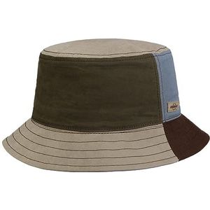 Stetson Waxed Cotton Colour Block Vissershoed Dames/Heren - regenhoed met voering voor Herfst/Winter - L (58-59 cm) beige-bruin