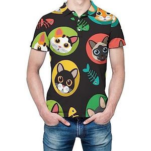 Cats And Fishbone heren shirt met korte mouwen golfshirts regular fit tennis T-shirt casual business tops