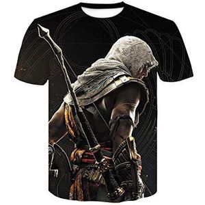 Unisex zomer 3D-printen casual heren- en dames-T-shirt met korte mouwen Assassin's Creed digitaal patroon printen-S