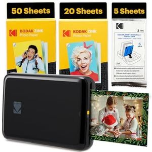 KODAK Step Instant Smartphone Foto Printer – 75 Vellen BUNDEL – Draagbare Mini Printer – Zwart