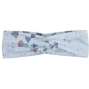 ABAKUHAUS vliegers Hoofdband, Animal Kites Flying Balloon, Elastische en Zachte Bandana voor Dames, voor Sport en Dagelijks Gebruik, Droog nam Blauw van de Baby