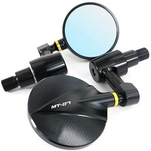 Motorfiets Achteruitkijkspiegel Reflector Spiegels Stuuruiteinde Rond Achteruitkijkspiegel Accessoires Voor YAMAHA MT-07 2013-2021(Goud)