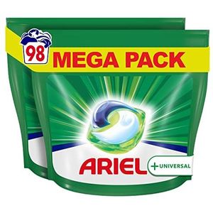 Ariel Wasmiddelpods All-in-1, 98 wasladingen (2 x 49), universele frisse wasgeur en stralende zuiverheid