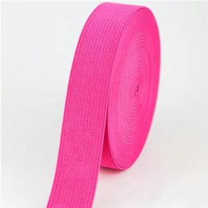 Gekleurde elastische banden 20 mm platte naai-elastiek voor ondergoed broek beha rubberen kleding decoratieve zachte tailleband elastiek-roze rood-20 mm 1 yard