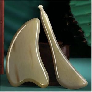 Natuurlijke Hoorn Schraper Gezicht Gua Sha Massage Gereedschap for Lichaam Meridiaan Sloop Gezicht Lifting Afslanken Huid Detox Schoonheid (Color : 6MM 3pcs set)