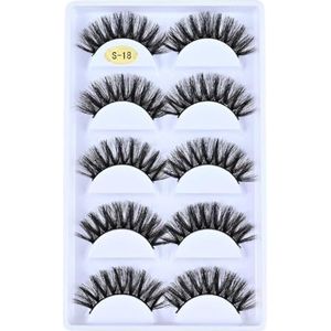 3D 5 paar dunne nep 3D herbruikbare kunstmatige en zachte nep kat handgemaakte korte voor Kerstmis, Cosplay