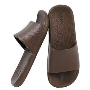 Cloudies slippers voor dames, Zomerhuis Heren- en Damespantoffels Buitenkleding Platte Bodem Eén Woord voor dames en heren | House Slides douchesandalen(Brown,47 EU)