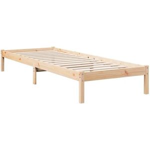 vidaXL Bedframe extra lang zonder matras massief grenenhout 80x220 cm, bed, bed ombouw, bedbodem, slaapkamermeubel, eenpersoonsbed, 1 persoonsbed