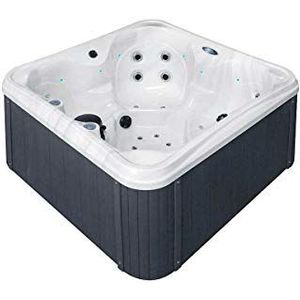 Fonteyn Wilve Whirlpool, 4 per outdoor whirlpool, voor binnen en buiten, inclusief afdekking en trap, waterverzorgingsbox