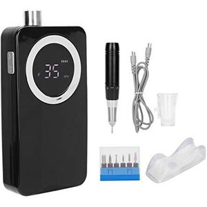 Elektrische nagelvijlen 35000 tpm Professionele drinkbare nagel slijpmachine voor acrylnagels Gelnagels Nail Art polijstmachine set(Zwarte EU-stekker)