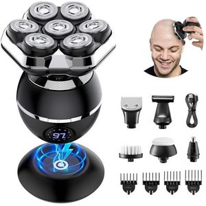 ETENTOUS Hoofdscheerapparaten voor mannen, 2025 magnetische hoofdscheerapparaten voor kale mannen, IPX6 waterdicht hoofdscheerapparaat, LED-display, oplaadbaar hoofdscheerapparaat voor heren