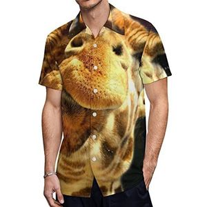 Neon Giraffe Heren Hawaiiaanse Shirts Korte Mouw Casual Shirt Button Down Vakantie Strand Shirts 3XL