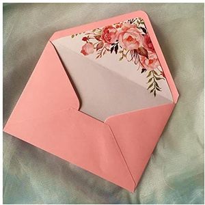 Kerstpostkaarten 25x Paper Enveloppen SHIMMER GRIJS PEARLESCENCE GLISTER ENVELOPEN for Diy Briefkaart/kaart Huwelijksuitnodiging Geschenkverpakking envelop Blanco Ansichtkaarten (Color : Pink flowe
