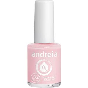 Andreia Halal Ademende Nagellak - Waterdoorlatende Halal Nagellak Veganistisch en Wreedheid - Kleur B23 Melkachtig Roze 10,5 ml