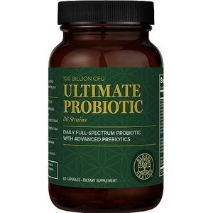 Global Healing Ultimate Probiotic Supplement met prebiotica voor vrouwen en mannen - Probiotica voor de spijsvertering, ondersteuning van spijsverteringskanaal en darmgezondheid - 100 miljard CFU, 36 stammen, 60 capsules