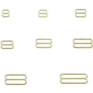 100 stuks/partij 6 mm ~ 25 mm metalen bh-bandverstelgespen, ondergoedschuifjes, ringen en clips voor het verstellen van lingerie, doe-het-zelfaccessoires - 20 mm - gouden schuifregelaar