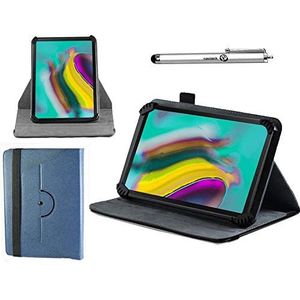 Navitech Blauwe hoes met 360° draaibare standaard en stylus compatibel met OANGCC 10 inch Android-tablet