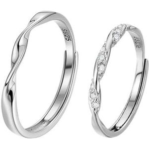Ring van roestvrij staal for koppels, ringen for heren en dames, eenvoudige skeletring (Color : Mobiusring[female]]_Adjustable)