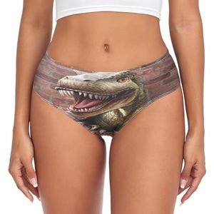 YOUJUNER Damesondergoed, 3D-dinosaurusontwerp, comfortabele onderbroek voor dames, basic slip, hipsterbroek voor meisjes, Meerkleurig, XL