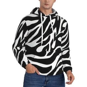 Jkkghll Zebra Print Print Mannen Hooded Warme Lichtgewicht Trui Voor Winter Herfst En Lente Casual Wear, Zwart, XS