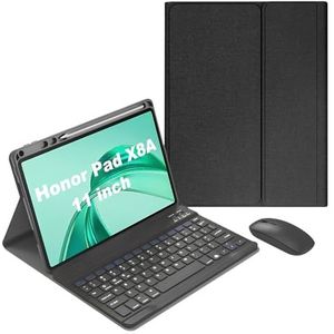 Toetsenbordhoes Voor Honor Pad X8A 11 Inch 2024 - Draadloze Afneembare Toetsenbordhoes Met Potloodhouder, Oplaadbare Tabletmuis,zwart
