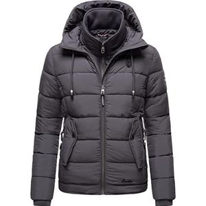 MARIKOO Taisaa Prc Warme gewatteerde winterjas voor dames, met capuchon, XS-3XL, dark grey, S