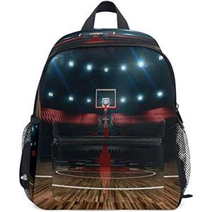 RXYY Kids Rugzakken Sport Basketbal Hof Schouder Reizen Peuter Preschool School Tas Casual Rugzak met Borstriem voor Meisjes Jongens