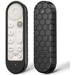 Fintie Afstandsbediening hoes voor Google TV Streamer (4K) Voice Search Remote 2024 - [Bijenkorf-serie] lichte antislip stootvaste siliconen beschermhoes slim case cover, zwart