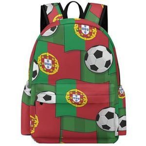 Portugal Voetbal Voetbal Patroon Mini Rugzak Leuke Schoudertas Kleine Laptop Tas Reizen Dagrugzak voor Mannen Vrouwen