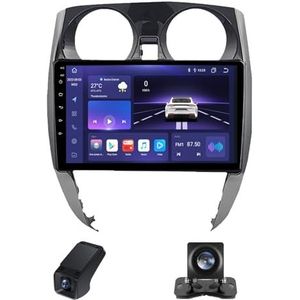 Autoradio geldt voor Nissan Note 2 E12 2012-2021,9 inch Touchscreen Navi met Wireless Carplay Android Auto 2 DIN Radio Android Bluetooth WiFi+Achteruitrijcamera/Stuurwielbediening(X2)