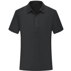 Mannen Zomer Slanke Polos Shirt Mannen Casual Korte Mouw Shirt Mannen Outdoor Ademend T- Shirt Mannelijke Kleding, Zwart, XXL