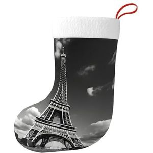 MGGAklp Parijs Eiffeltoren En Wolk Print Kerst Kousen Snoep Zakken Voor Familie Vakantie Party Kerstboom Decoraties