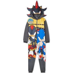 Get Trend Pyjama uit één stuk voor jongens, kinderen, zachte fleece jumpsuit, nachtkleding met ritssluiting aan de voorkant, loungewear, cadeaus voor jongens, Multi Schaduw, 6-7 jaar