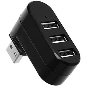 USB HUB 3.0 Adapter Roteren Hoge snelheid U Disk Reader Splitter 3-poorten USB 2.0 for computer Pc Laptop mini-accessoires (Color : Black, Type : 2.0)